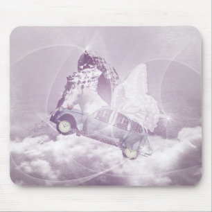 Mousepad Pink Fantasy Flying Horly Carro Borboleta Fada Win