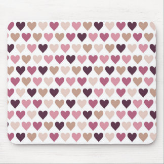 Mousepad Pink Mini Hearts and Plum Romantic Love Motif