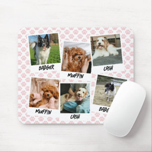 Mousepad Pink Paws 6 Fotos de Cachorro Modelo de Foto
