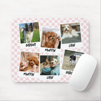 Mousepad Pink Paws 6 Fotos de Cachorro Modelo de Foto