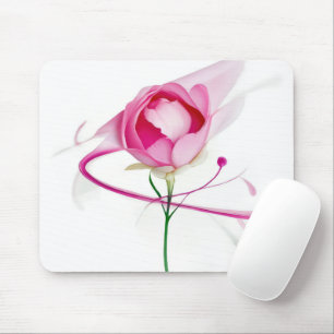 Mousepad Pink Peony Bud Abstrato Painting