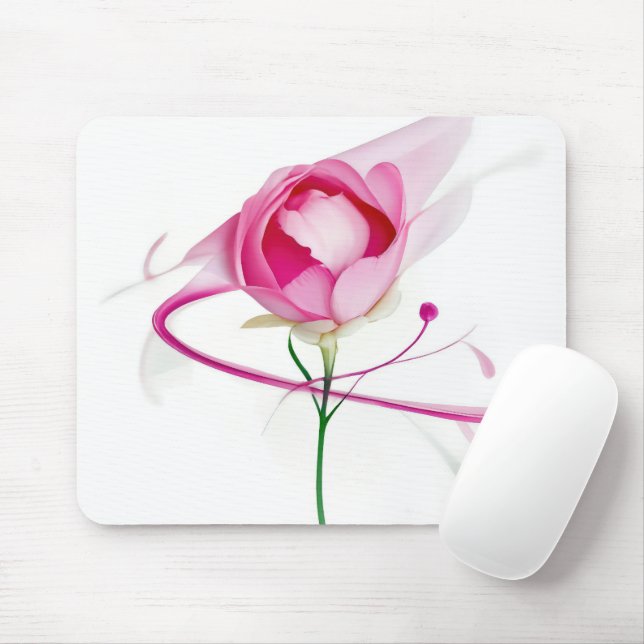 Mousepad Pink Peony Bud Abstrato Painting (Com mouse)