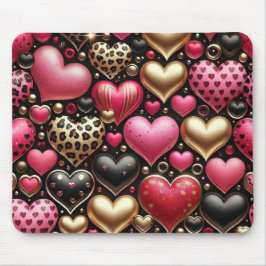 MOUSEPAD PINK PRETO DOURADA AMOR DO NAMORADOS