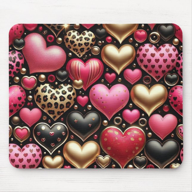MOUSEPAD PINK PRETO DOURADA AMOR DO NAMORADOS (Frente)
