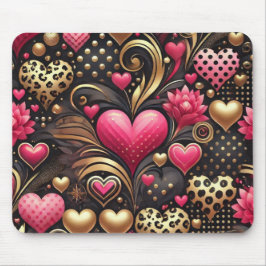 MOUSEPAD PINK PRETO DOURADA AMOR DO NAMORADOS