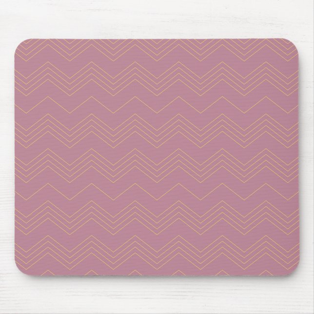 Mousepad Pink, simple, modern, cool, trendy zigzag pattern (Frente)