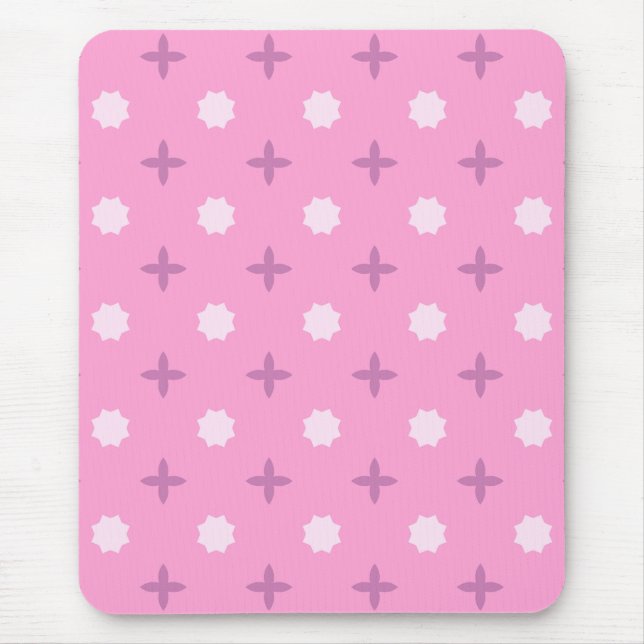 Mousepad Pink Star Petal Dot Pattern (Frente)