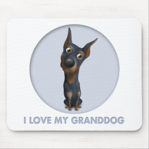 Mousepad Pinscher do Doberman (preto e Tan) Granddog