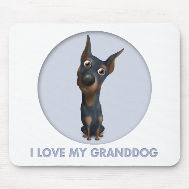 Mousepad Pinscher do Doberman (preto e Tan) Granddog (Frente)