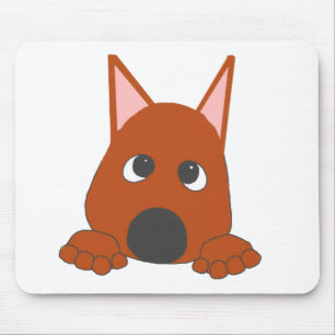 Mousepad Pinscher Miniatura Rust Olhando de Cima Cartoon