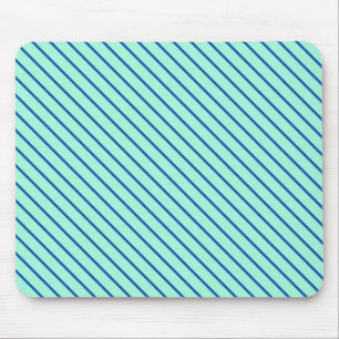 Mousepad Pinstripes diagonais - aqua e marinho