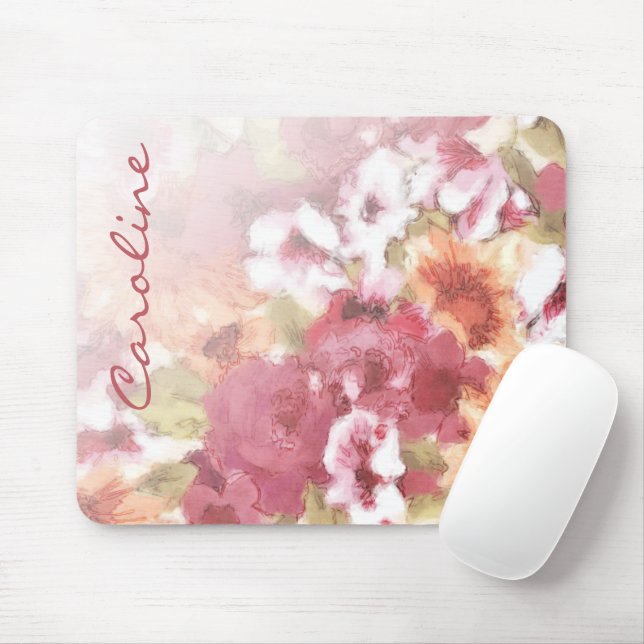 Mousepad Pintagem de Cores de Fluxos Chic Personalizados (Com mouse)