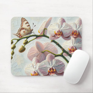 Mousepad Pintar borboleta e orquídeas