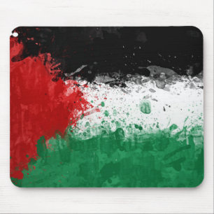 Mousepad Pinte a bandeira de Palestina do Grunge da arte