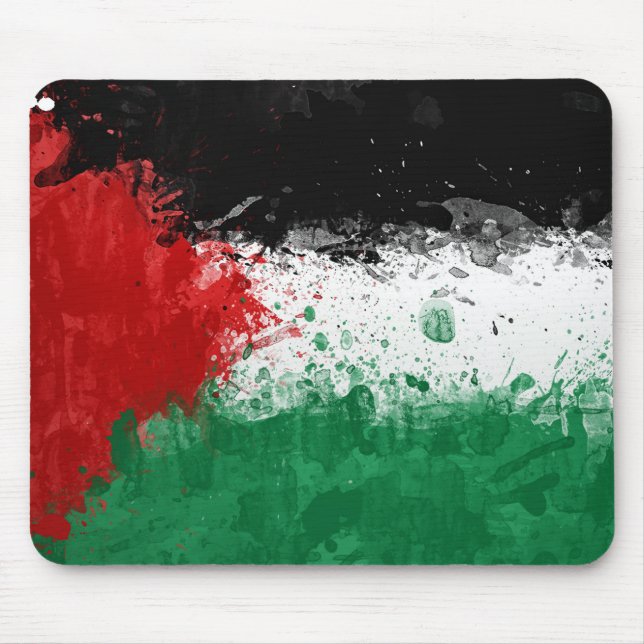 Mousepad Pinte a bandeira de Palestina do Grunge da arte (Frente)