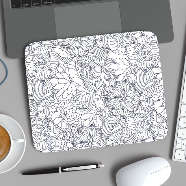 Mousepad Pinte-me Antes de Dar Presente Botânico•Personaliz (Color Me In B4 Giving Botanical•Custom Mouse Pad)