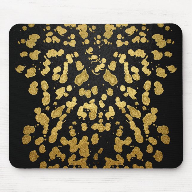 Mousepad Pinte o Splatter no ouro e no preto do falso (Frente)