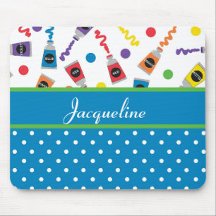 Mousepad Pinte o tapete do rato do monograma das bolinhas