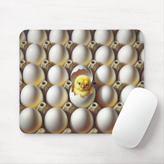 Mousepad Pintinho De Bebê Na Embalagem De Ovos (Com mouse)