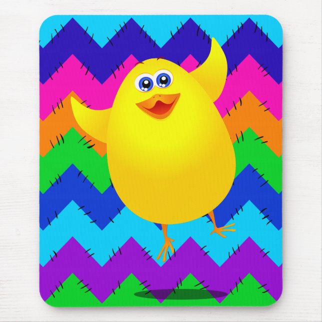 Mousepad Pintinho engraçada, porta-bocas (Frente)