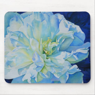 Mousepad Pintor a aquarelas românticas azuis