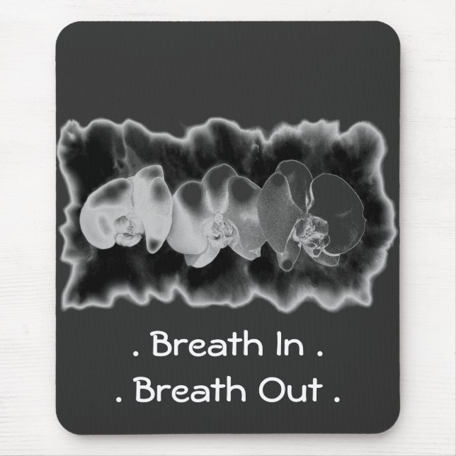 Mousepad Pintor branco-orquídea preto Elegante (Frente)