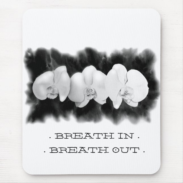 Mousepad Pintor branco-orquídea preto Elegante (Frente)