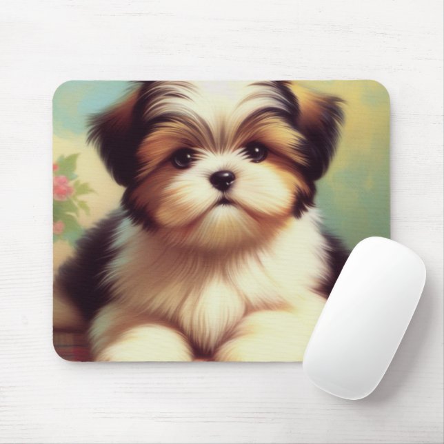 Mousepad Pintor Cute Shih-Tzu (Com mouse)