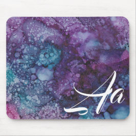 Mousepad "Pintura a Álcool Azul Roxo"