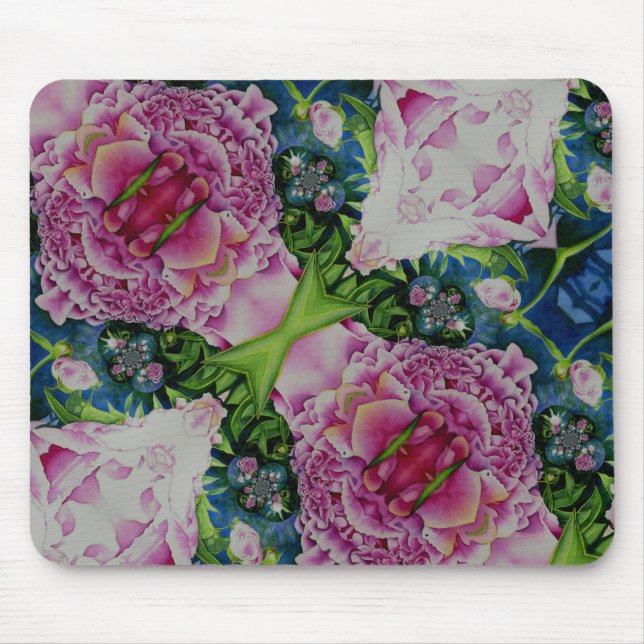 Mousepad pintura a aquarela de pedras abstrato, boho retro (Frente)