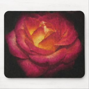Mousepad Pintura a óleo com Rosa de chamas