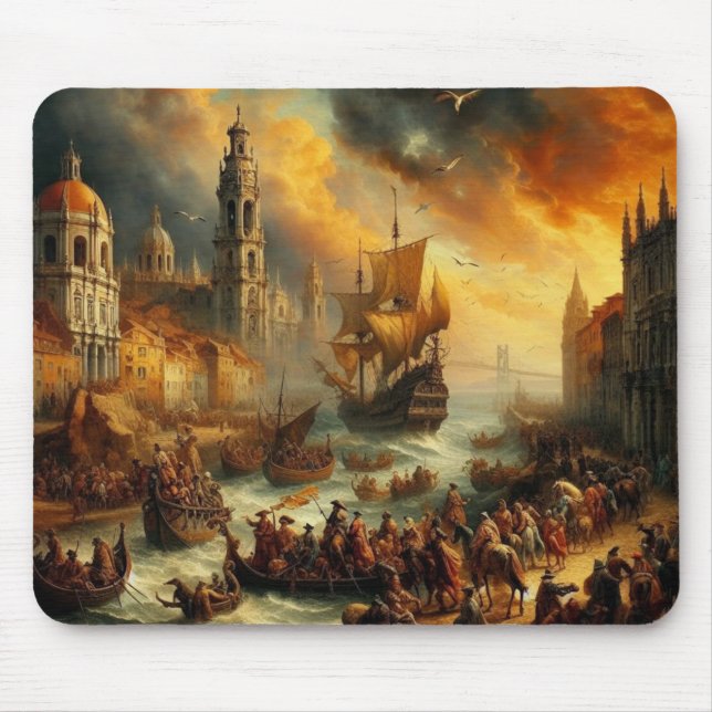 Mousepad Pintura a óleo do Renascimento (Frente)