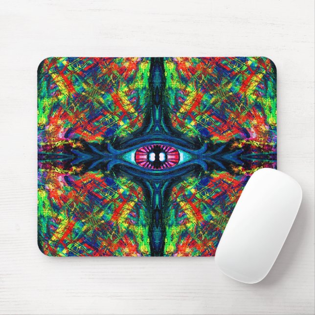 Mousepad Pintura a óleo visionária surreal distorcida aluci (Com mouse)