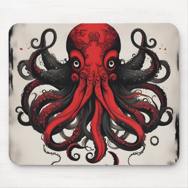 Mousepad Pintura a tinta da Ásia Cthulhu (Frente)