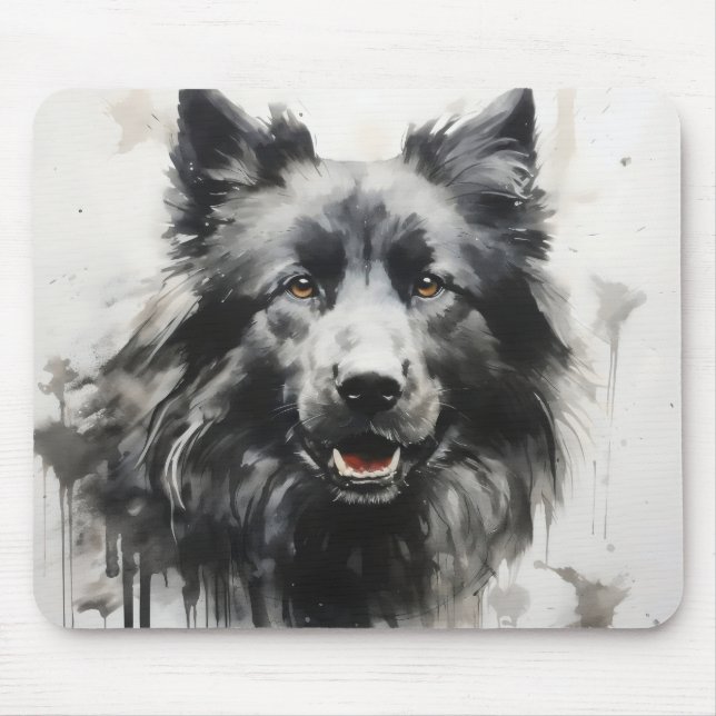 Mousepad Pintura a Tinta de Cachorro (Frente)