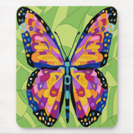 Mousepad Pintura abstrata de borboleta