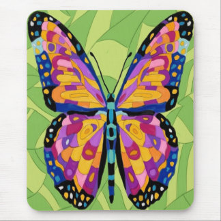 Mousepad Pintura abstrata de borboleta