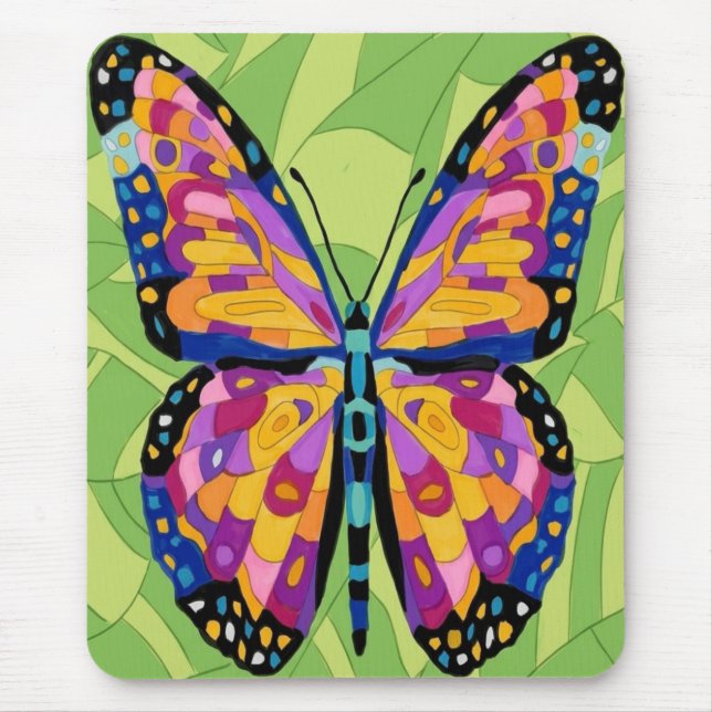 Mousepad Pintura abstrata de borboleta  (Frente)