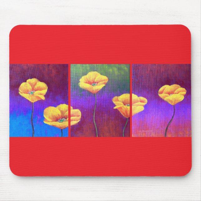 Mousepad Pintura amarela da flor da papoila - multi (Frente)