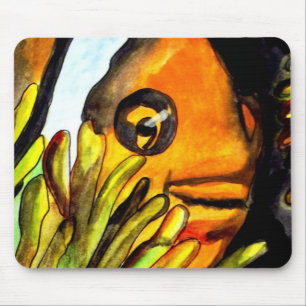 Mousepad Pintura artística original aquarela do peixe-palha