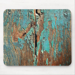 Mousepad Pintura azul velha na madeira