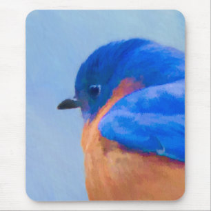 Mousepad Pintura Bluebird - Arte Original para Pássaros