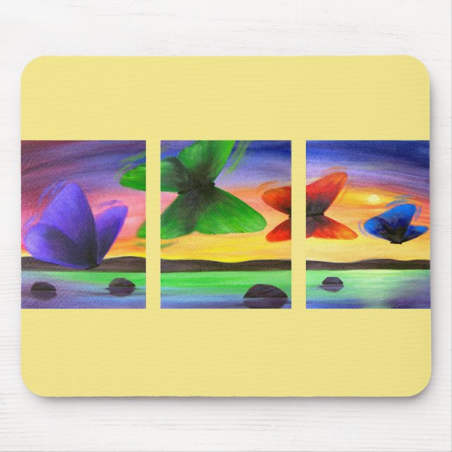 Mousepad Pintura colorida da borboleta - multi (Frente)