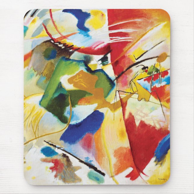Mousepad Pintura com o Green Center por Wassily Kandinsky (Frente)