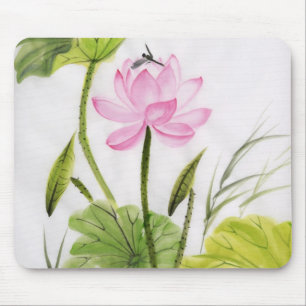 Mousepad Pintura da aguarela da flor de Lotus 2