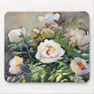 Mousepad Pintura da aguarela das flores bonitas