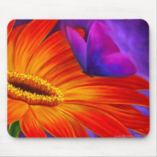 MOUSEPAD PINTURA DA ARTE DA MARGARIDA & DA BORBOLETA -