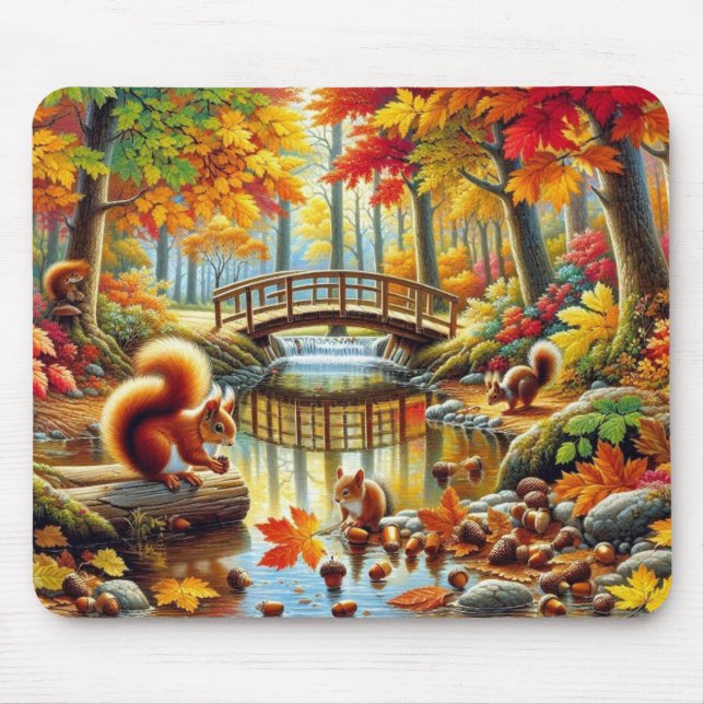 Mousepad Pintura da Cena do outono de Serene (Frente)
