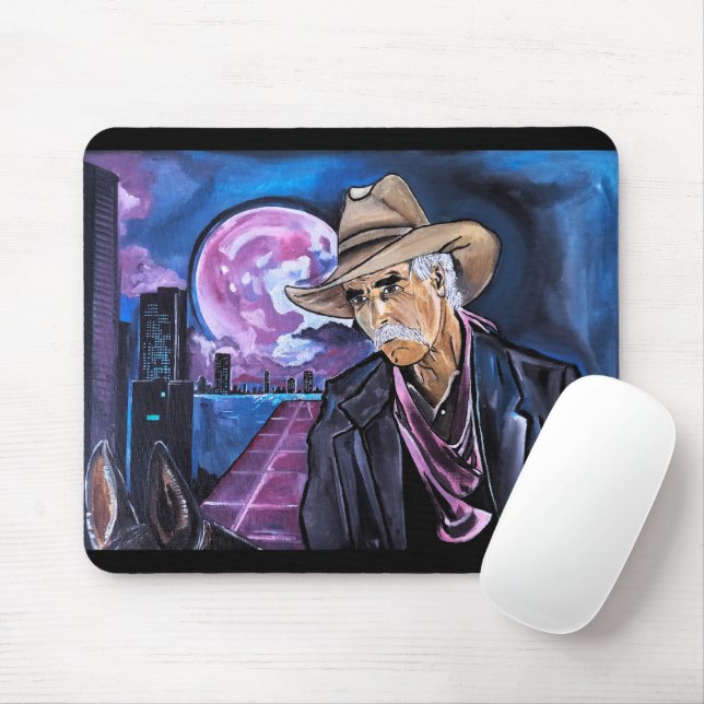 Mousepad Pintura da Lua Neon por Alfred Fox (Com mouse)