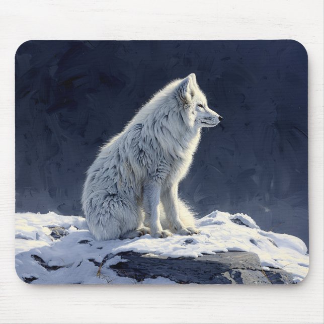 Mousepad Pintura da Raposa Árctica (Frente)